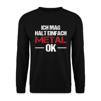 Einfach Metal Liebhaber Statement Geschenk - Unisex Pullover - Schwarz - Vorne - Alina (178cm) & Michal (187cm)