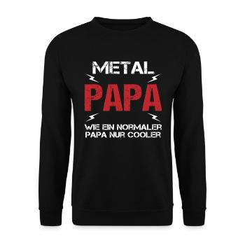 Cooler Metal Papa Musik Vaterliebe Geschenk - Unisex Pullover - Schwarz - Vorne - Alina (178cm) & Michal (187cm)