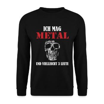 Totenkopf Metal Liebhaber Einsiedler Geschenk - Unisex Pullover - Schwarz - Vorne - Alina (178cm) & Michal (187cm)