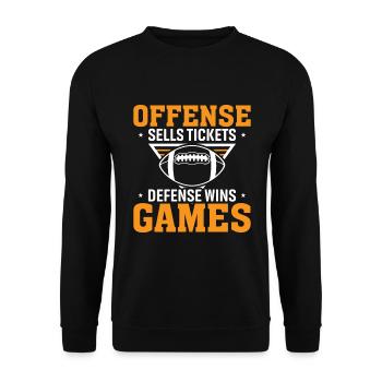 Offense Sells Tickets Defense Wins Game - Unisex Sweatshirt - black - Front - Alina (178cm) & Michal (187cm)
