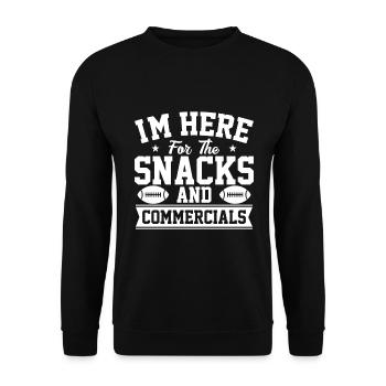 Je suis là pour les collations et les publicités - Sweat-shirt Unisexe - noir - Devant - Alina (178cm) & Michal (187cm)
