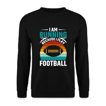 Ich Laufe Weil Ich Fußball Spiele - Unisex Pullover - Schwarz - Vorne - Alina (178cm) & Michal (187cm)