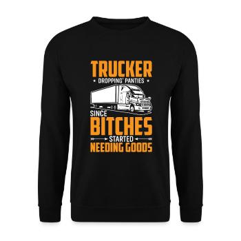 Trucker dépose sa culotte - Trucker - Sweat-shirt Unisexe - noir - Devant - Alina (178cm) & Michal (187cm)