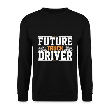 Future Truck Driver - Unisex Sweatshirt - black - Front - Alina (178cm) & Michal (187cm)