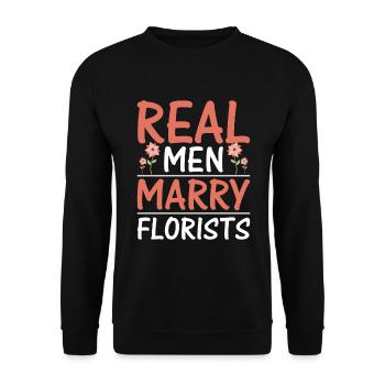 Echte Männer Heiraten Floristen - Unisex Pullover - Schwarz - Vorne - Alina (178cm) & Michal (187cm)