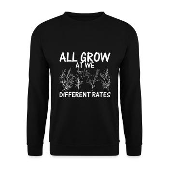 Alle Wachsen Mit Unterschiedlicher Geschwindigkeit - Unisex Pullover - Schwarz - Vorne - Alina (178cm) & Michal (187cm)