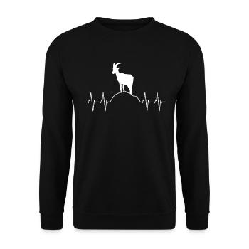 Battement de cœur des montagnes - Magie de la chèvre de montagne - Sweat-shirt Unisexe - noir - Devant - Alina (178cm) & Michal (187cm)