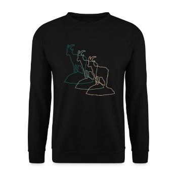 Défilé des chèvres de montagne - Majesté des Alpes - Sweat-shirt Unisexe - noir - Devant - Alina (178cm) & Michal (187cm)