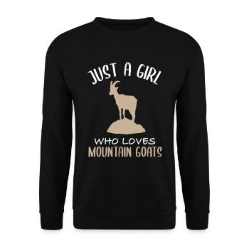 Ein Mädchen und ihre Bergziegen - Unisex Pullover - Schwarz - Vorne - Alina (178cm) & Michal (187cm)