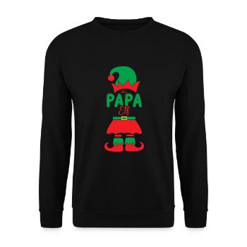 Der Papa Elf - Unisex Pullover - Schwarz - Vorne - Alina (178cm) & Michal (187cm)