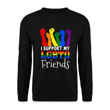 Je soutiens mes amis LGBTQ+ - Sweat-shirt Unisexe - noir - Devant - Alina (178cm) & Michal (187cm)