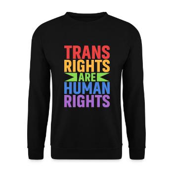 Trans rights are human rights - Unisex Sweatshirt - black - Front - Alina (178cm) & Michal (187cm)
