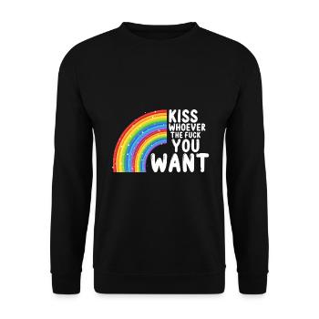 Küss Wen Du Willst - Unisex Pullover - Schwarz - Vorne - Alina (178cm) & Michal (187cm)