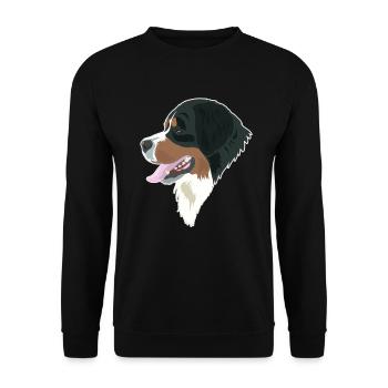 Berner Sennenhund-Eleganz - Unisex Pullover - Schwarz - Vorne - Alina (178cm) & Michal (187cm)