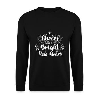 Vive une nouvelle année radieuse - Sweat-shirt Unisexe - noir - Devant - Alina (178cm) & Michal (187cm)