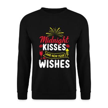 Bisous de minuit et vœux du Nouvel An - Sweat-shirt Unisexe - noir - Devant - Alina (178cm) & Michal (187cm)