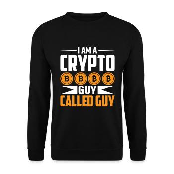 Ich bin ein Krypto-Typ Namens Guy - Unisex Pullover - Schwarz - Vorne - Alina (178cm) & Michal (187cm)