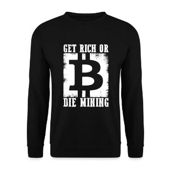 S’enrichir ou meurer en minant - Sweat-shirt Unisexe - noir - Devant - Alina (178cm) & Michal (187cm)