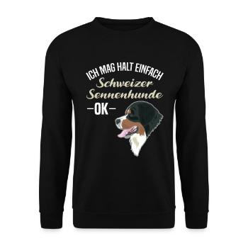 Schweizer Sennenhund Direkte Liebe Geschenk - Unisex Pullover - Schwarz - Vorne - Alina (178cm) & Michal (187cm)