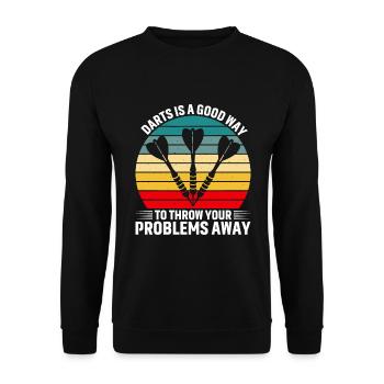 Dart is a good way to throw away problems - Unisex Sweatshirt - black - Front - Alina (178cm) & Michal (187cm)
