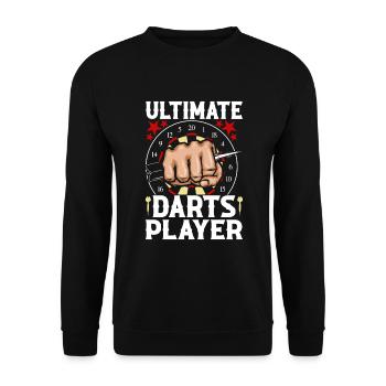 Ultimativer Dartspieler - Unisex Pullover - Schwarz - Vorne - Alina (178cm) & Michal (187cm)