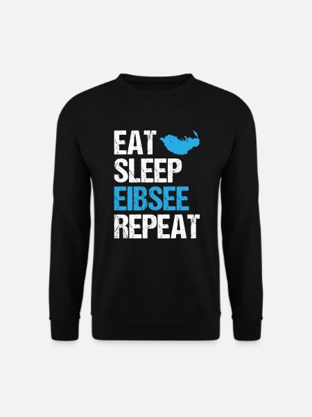 Lebenszyklus am Eibsee - Eat, Sleep, Repeat - Unisex Pullover - Schwarz