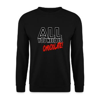 All you need is chocolate - Unisex Sweatshirt - black - Front - Alina (178cm) & Michal (187cm)