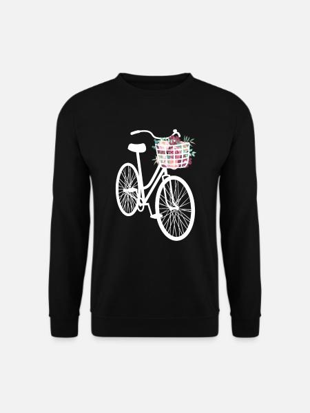 Floral Embellished Bicycle - Unisex Sweatshirt - black