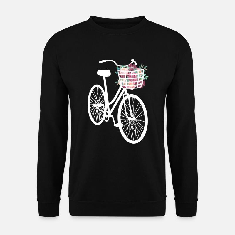 Vélo orné de fleurs - Sweat-shirt Unisexe - noir