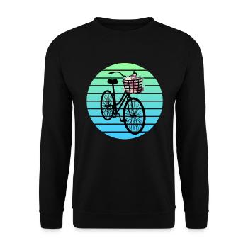 Floral Embellished Bicycle - Unisex Sweatshirt - black - Front - Alina (178cm) & Michal (187cm)