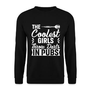 Les filles les plus cool lancent des fléchettes dans les pubs - Sweat-shirt Unisexe - noir - Devant - Alina (178cm) & Michal (187cm)