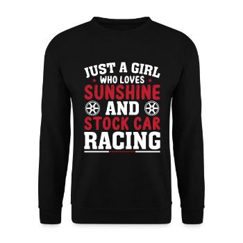 Girl Loving Sunshine And Stick Car Racing - Unisex Sweatshirt - black - Front - Alina (178cm) & Michal (187cm)