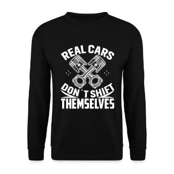 Les vraies voitures ne s’allument pas toutes seules - Sweat-shirt Unisexe - noir - Devant - Alina (178cm) & Michal (187cm)