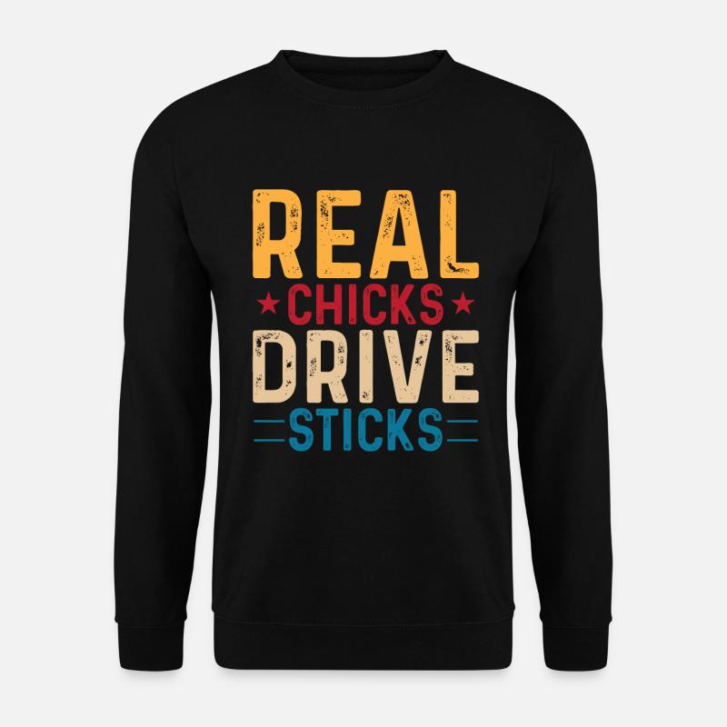 Real Chicks Ride Bâtons - Sweat-shirt Unisexe - noir