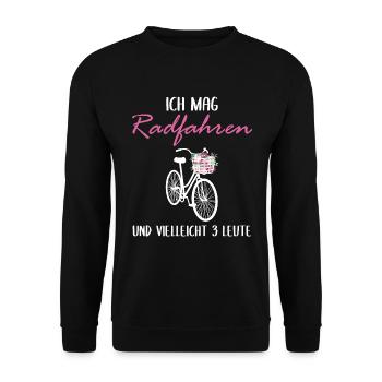 Ich Mag Radfahren und Vielleicht 3 Leute - Unisex Pullover - Schwarz - Vorne - Alina (178cm) & Michal (187cm)