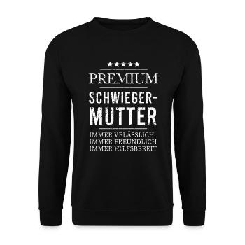 Premium Schwieger-Mutter - Sterne der Liebe - Unisex Pullover - Schwarz - Vorne - Alina (178cm) & Michal (187cm)