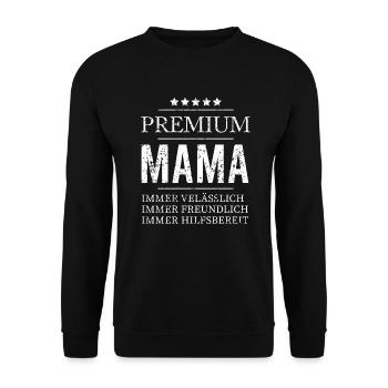 Premium Mama 5-Sterne Liebe und Fürsorge Geschenk - Unisex Pullover - Schwarz - Vorne - Alina (178cm) & Michal (187cm)