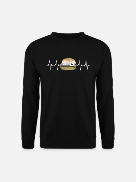 Fischbrötchen Puls - Liebe im Herzschlag - Unisex Pullover - Schwarz