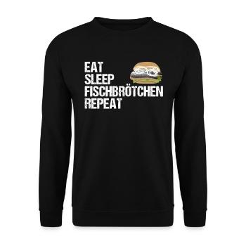 Lebenszyklus des Fischbrötchen-Fans Geschenk - Unisex Pullover - Schwarz - Vorne - Alina (178cm) & Michal (187cm)