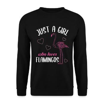 Juste une fille qui aime les flamants roses cadeau - Sweat-shirt Unisexe - noir - Devant - Alina (178cm) & Michal (187cm)