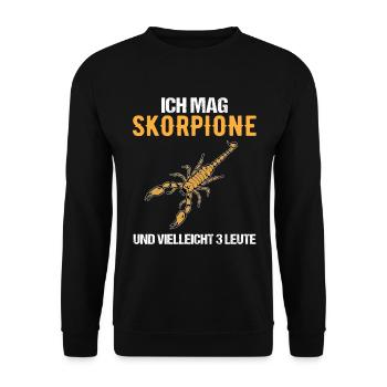 Skorpione und 3 Leute Einzigartige Liebe Geschenk - Unisex Pullover - Schwarz - Vorne - Alina (178cm) & Michal (187cm)