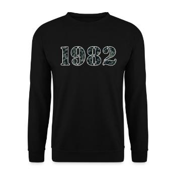 Strong 1982 Military Birth Year Design - Unisex Sweatshirt - black - Front - Alina (178cm) & Michal (187cm)