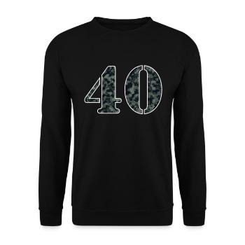Proud 40 Military Look Birthday Gift - Unisex Sweatshirt - black - Front - Alina (178cm) & Michal (187cm)