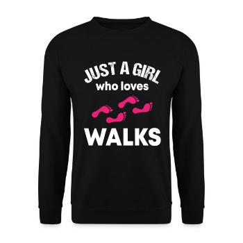 Simple Walk Lover Gift - Unisex Sweatshirt - black - Front - Alina (178cm) & Michal (187cm)