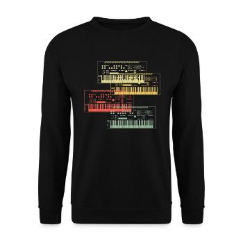 Synthesizer Collection Music Design - Unisex Sweatshirt - black - Front - Alina (178cm) & Michal (187cm)