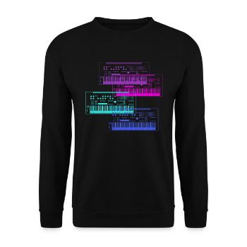Synthesizer Collection Music Design - Unisex Sweatshirt - black - Front - Alina (178cm) & Michal (187cm)