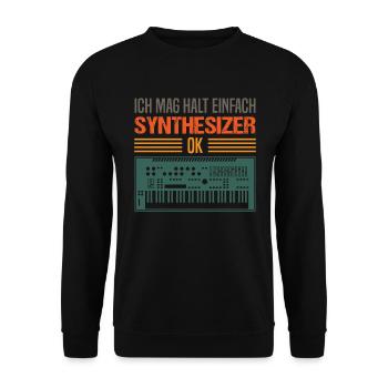 Einfache Synthesizer Liebe Musik Geschenk - Unisex Pullover - Schwarz - Vorne - Alina (178cm) & Michal (187cm)