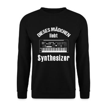 Mädchen liebt Synthesizer Musik Geschenk - Unisex Pullover - Schwarz - Vorne - Alina (178cm) & Michal (187cm)