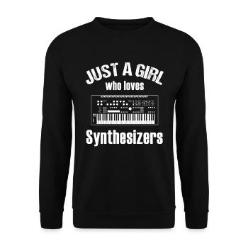 Juste une fille qui aime les synthétiseurs musique cadeau - Sweat-shirt Unisexe - noir - Devant - Alina (178cm) & Michal (187cm)