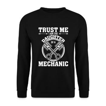 Croyez-moi, je suis fille de mécanicien - Sweat-shirt Unisexe - noir - Devant - Alina (178cm) & Michal (187cm)
